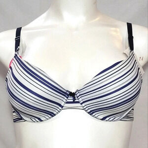 36D Maidenform 7959‎ One Fabulous Fit T-Shirt UW Bra Blue Stripe NWT